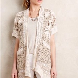 Anthro Angel of the North Crocheted Cardigan